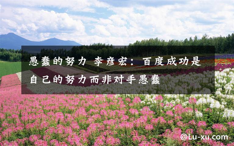 愚蠢的努力 李彦宏:百度成功是自己的努力而非对手愚蠢