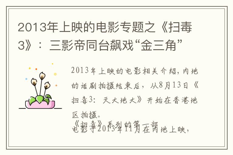2013年上映的电影专题之《扫毒3》:三影帝同台飙戏“金三角”风云再起