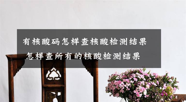 有核酸码怎样查核酸检测结果 怎样查所有的核酸检测结果