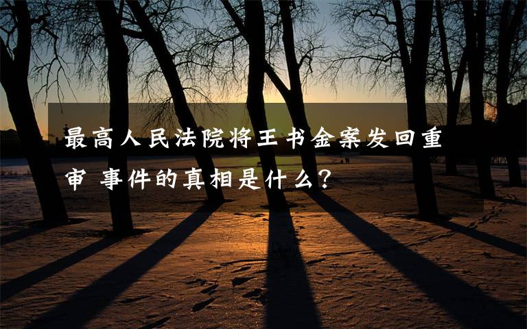 最高人民法院将王书金案发回重审 事件的真相是什么?