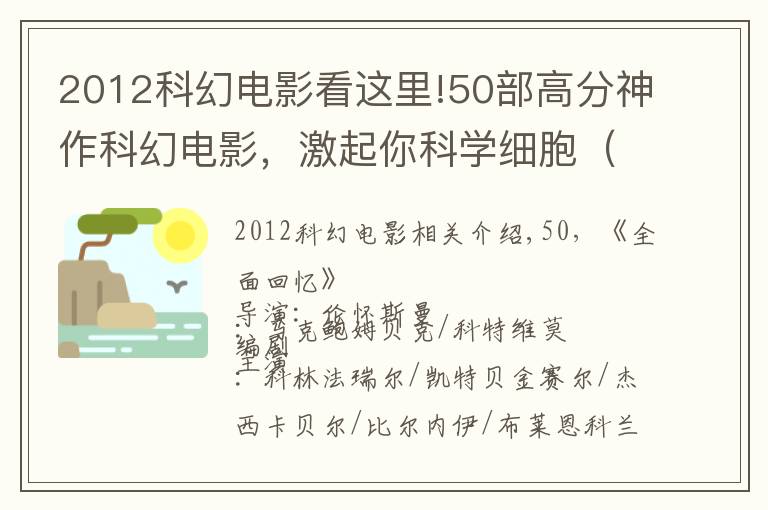 2012科幻电影看这里!50部高分神作科幻电影,激起你科学细胞(上)