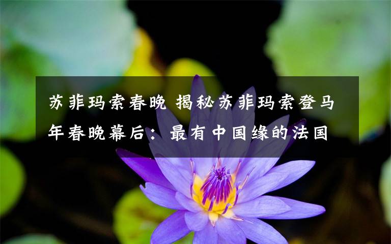 苏菲玛索春晚 揭秘苏菲玛索登马年春晚幕后：最有中国缘的法国女神