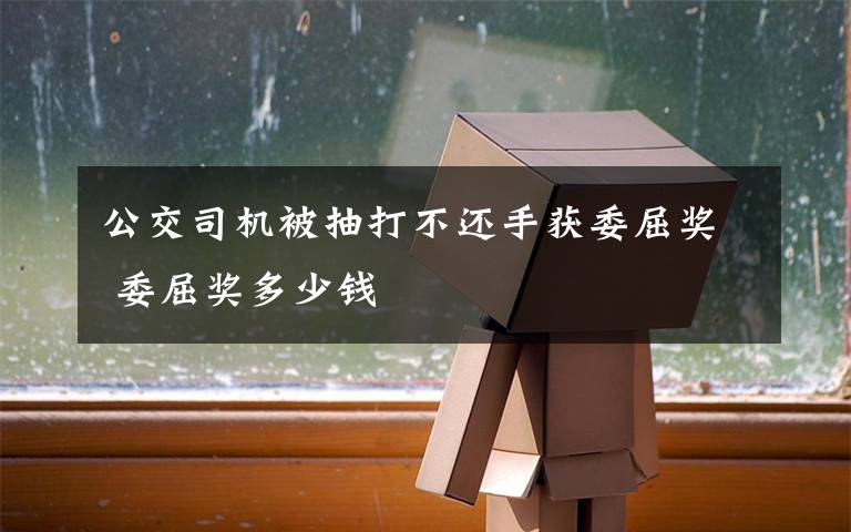 公交司机被抽打不还手获委屈奖 委屈奖多少钱