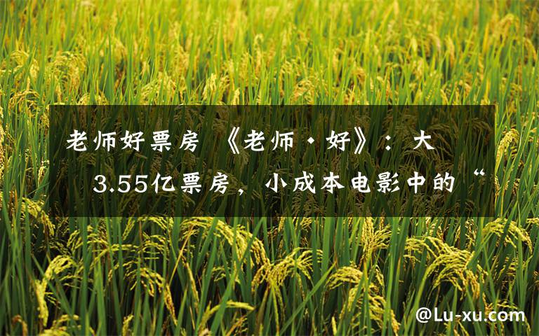 老师好票房 《老师·好》:大卖3.55亿票房,小成本电影中的“黑马”