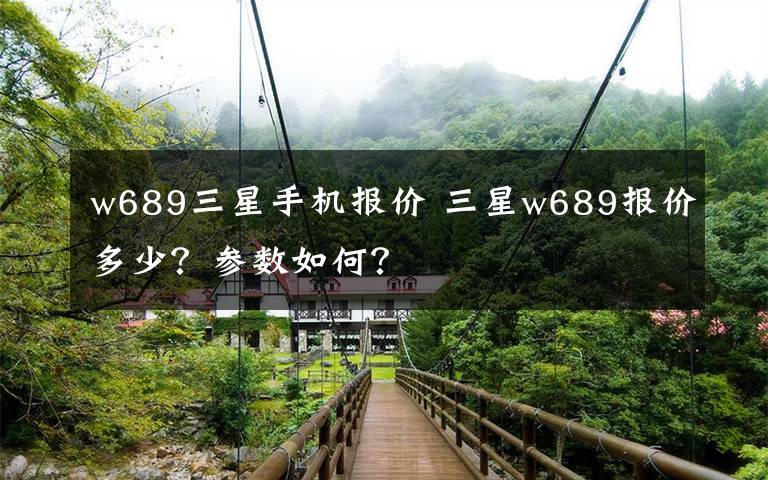 w689三星手机报价 三星w689报价多少?参数如何?