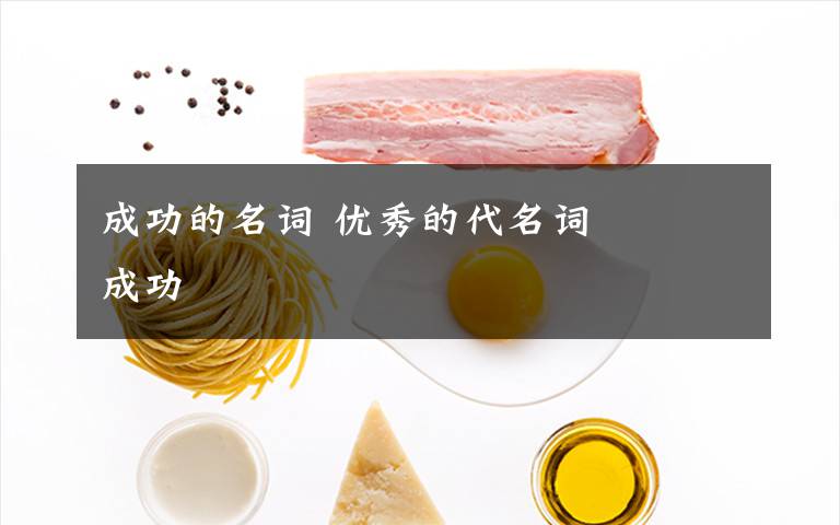 成功的名词 优秀的代名词 ――成功