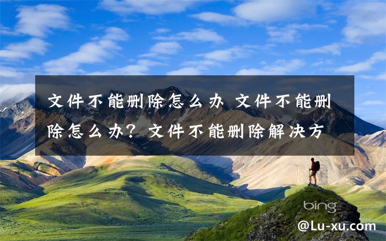 文件不能删除怎么办 文件不能删除怎么办?文件不能删除解决方法
