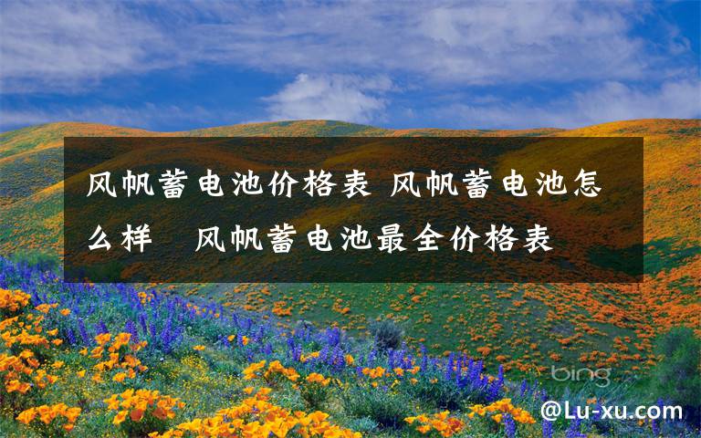 风帆蓄电池价格表 风帆蓄电池怎么样   风帆蓄电池最全价格表