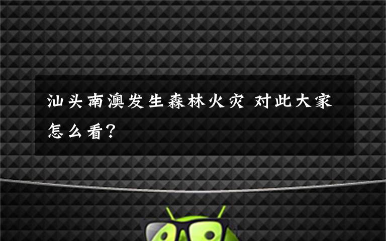 汕头南澳发生森林火灾 对此大家怎么看?