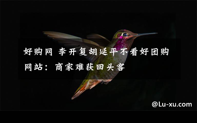 好购网 李开复胡延平不看好团购网站:商家难获回头客