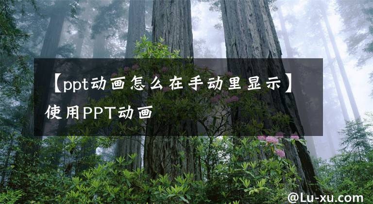 【ppt动画怎么在手动里显示】使用PPT动画