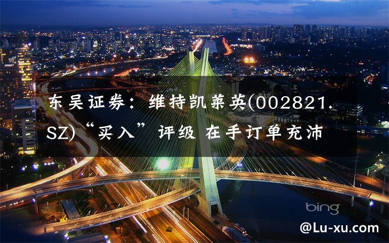 东吴证券：维持凯莱英(002821.SZ)“买入”评级 在手订单充沛 新兴服务拓展效果显著