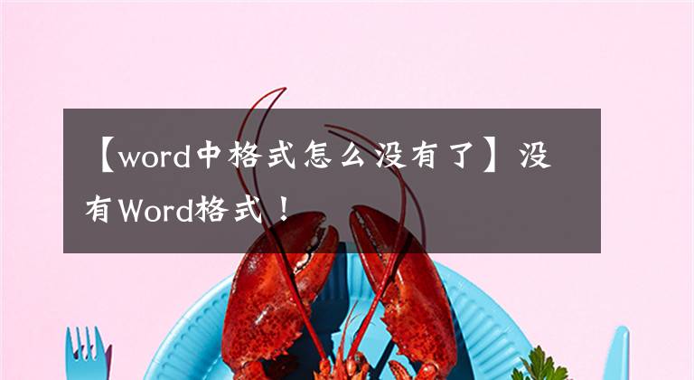【word中格式怎么没有了】没有Word格式！