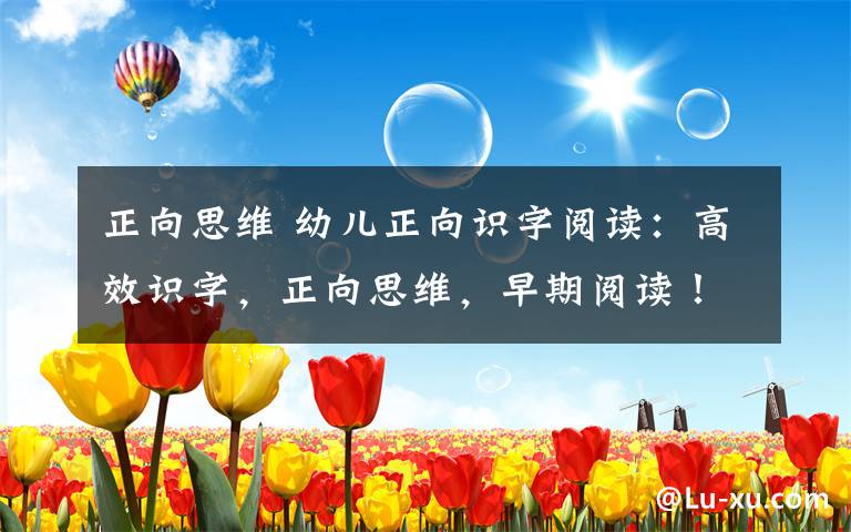 正向思维 幼儿正向识字阅读:高效识字,正向思维,早期阅读!