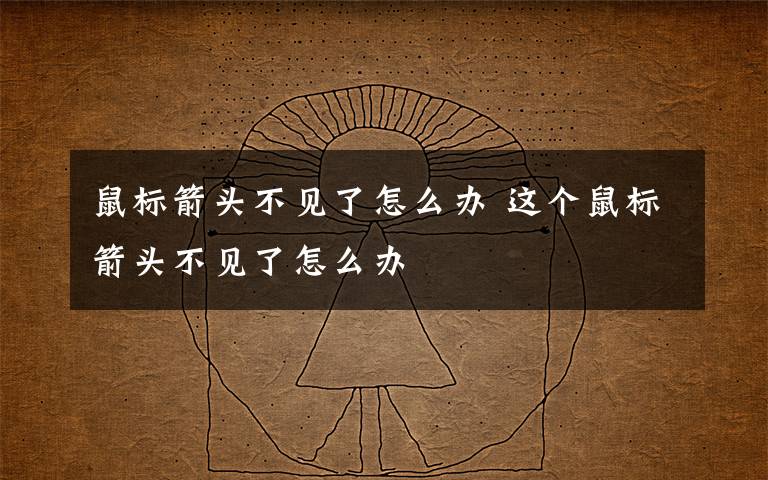 鼠标箭头不见了怎么办 这个鼠标箭头不见了怎么办