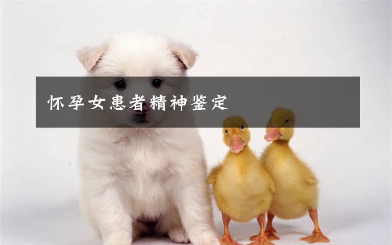 怀孕女患者精神鉴定