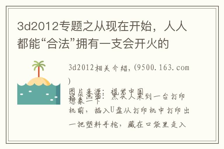 3d2012专题之从现在开始,人人都能“合法”拥有一支会开火的3D打印手枪