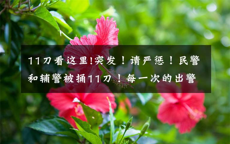 11刀看这里!突发!请严惩!民警和辅警被捅11刀!每一次的出警都可能是最后一次