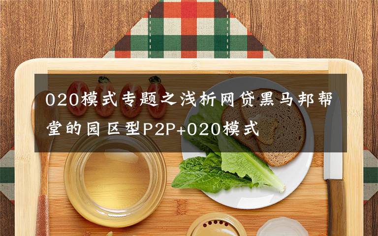020模式专题之浅析网贷黑马邦帮堂的园区型P2P+020模式