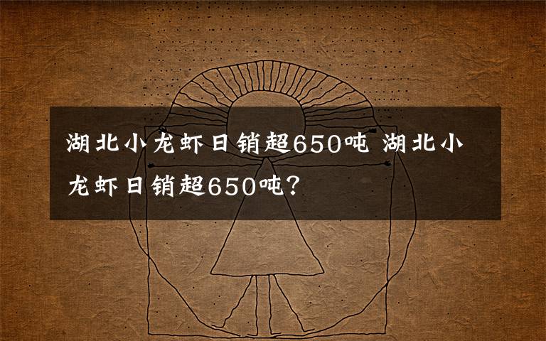 湖北小龙虾日销超650吨 湖北小龙虾日销超650吨?