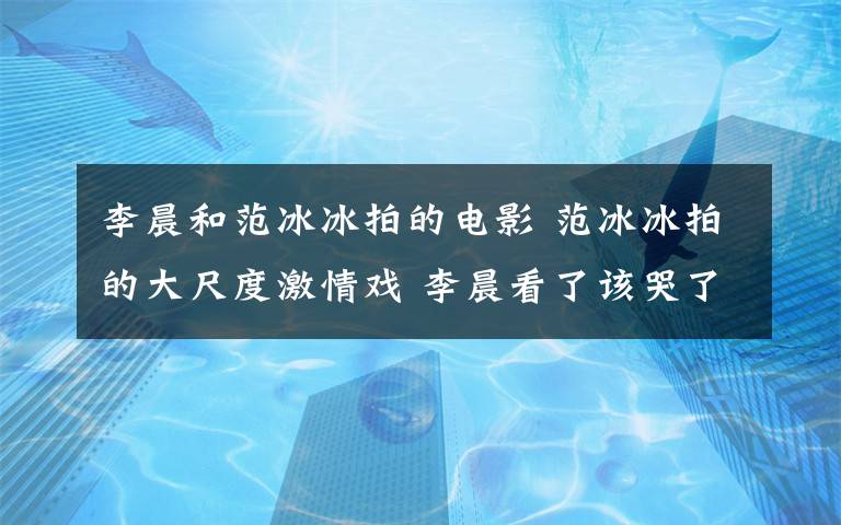 李晨和范冰冰拍的电影 范冰冰拍的大尺度激情戏 李晨看了该哭了