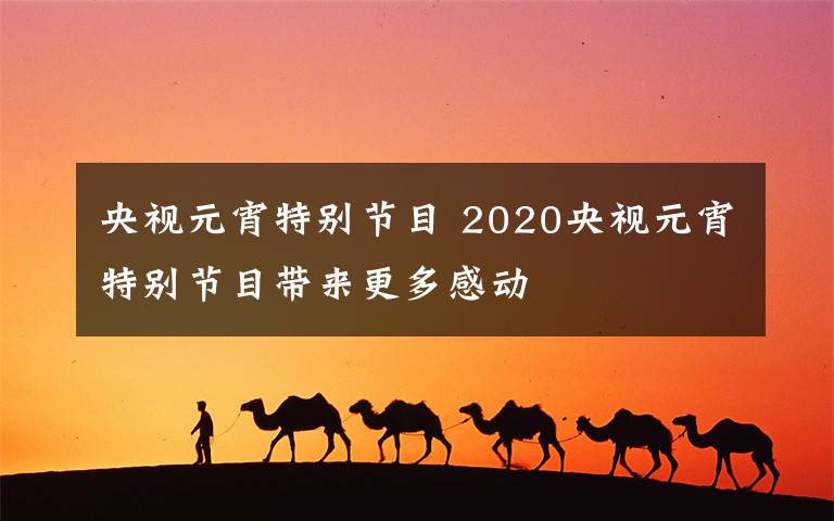 央视元宵特别节目 2020央视元宵特别节目带来更多感动
