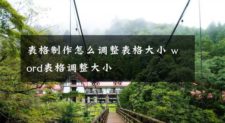 表格制作怎么调整表格大小 word表格调整大小