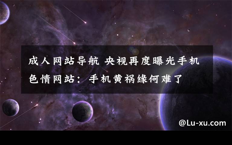 成人网站导航 央视再度曝光手机色情网站:手机黄祸缘何难了