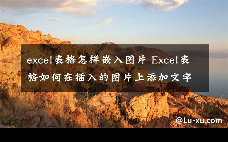 excel表格怎样嵌入图片 Excel表格如何在插入的图片上添加文字