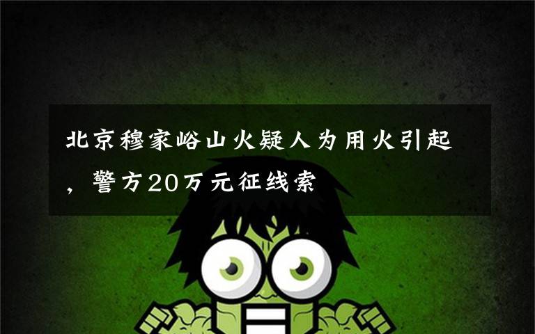 北京穆家峪山火疑人为用火引起,警方20万元征线索