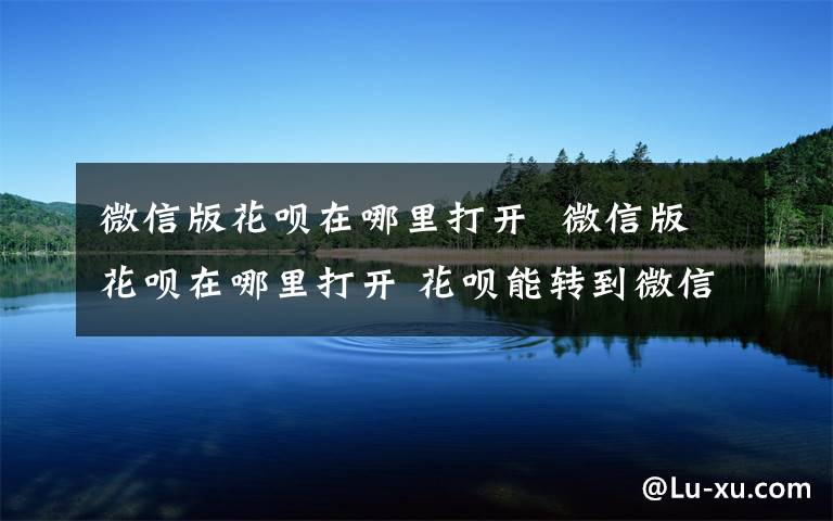 微信版花呗在哪里打开 微信版花呗在哪里打开 花呗能转到微信里吗