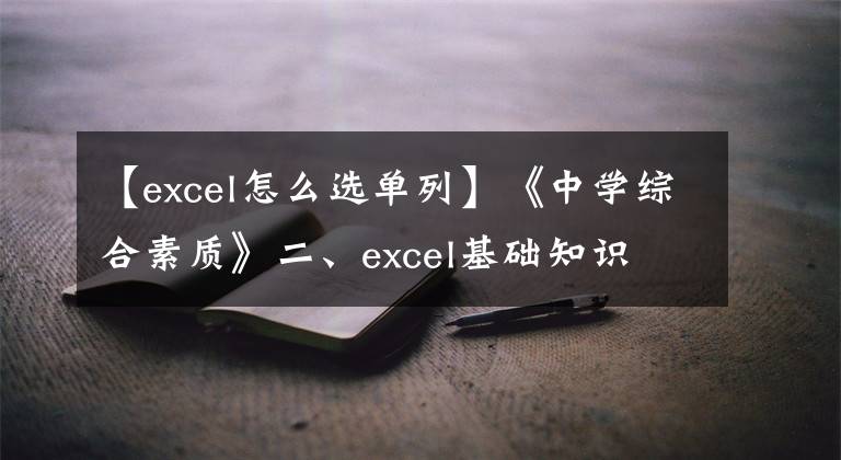 【excel怎么选单列】《中学综合素质》二、excel基础知识