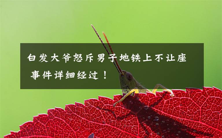 白发大爷怒斥男子地铁上不让座 事件详细经过!