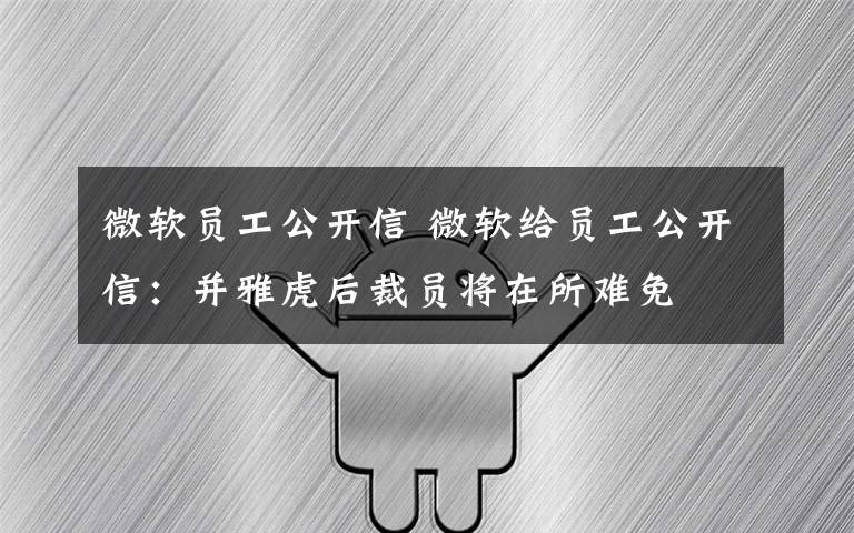 微软员工公开信 微软给员工公开信:并雅虎后裁员将在所难免