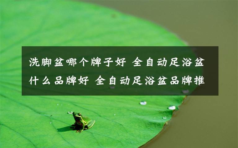 洗脚盆哪个牌子好 全自动足浴盆什么品牌好 全自动足浴盆品牌推荐【详解】