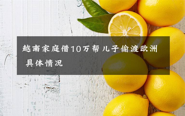 越南家庭借10万帮儿子偷渡欧洲 具体情况