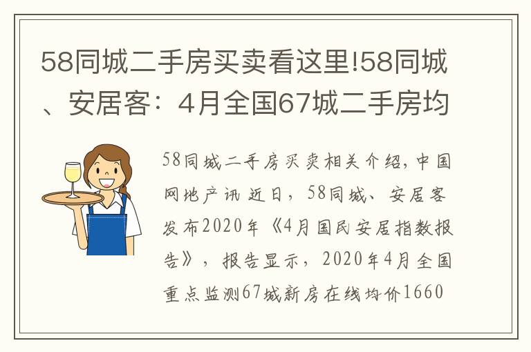 58同城二手房买卖看这里!58同城、安居客:4月全国67城二手房均价15522元/㎡ 环比降0.36%