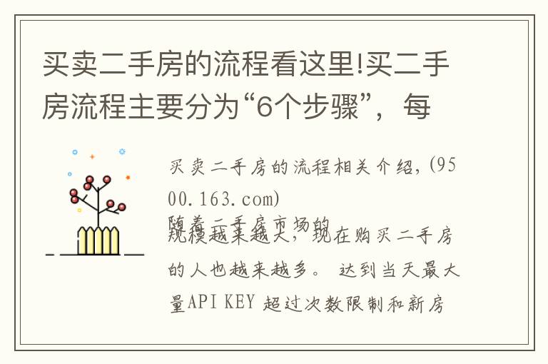 买卖二手房的流程看这里!买二手房流程主要分为“6个步骤”,每一步都不能马虎
