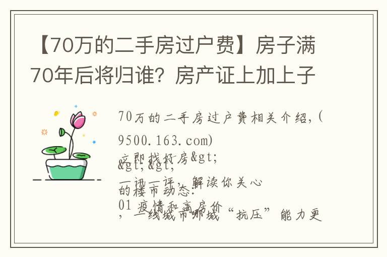 【70万的二手房过户费】房子满70年后将归谁?房产证上加上子女名字,买房时竟然多交这些钱!| 幸福策评