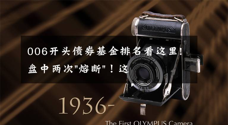 006开头债券基金排名看这里!盘中两次"熔断"！这个爆雷债券又大跌了