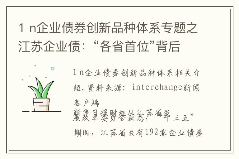 1 n企业债券创新品种体系专题之江苏企业债：“各省首位”背后的“首发”“首单”“首创”