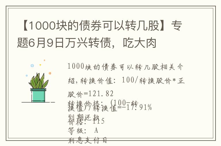 【1000块的债券可以转几股】专题6月9日万兴转债,吃大肉