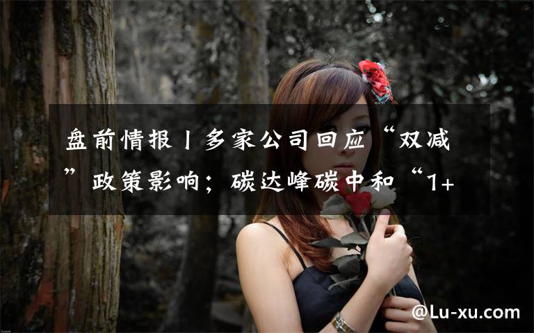 盘前情报丨多家公司回应“双减”政策影响;碳达峰碳中和“1+N”政策体系即将发布