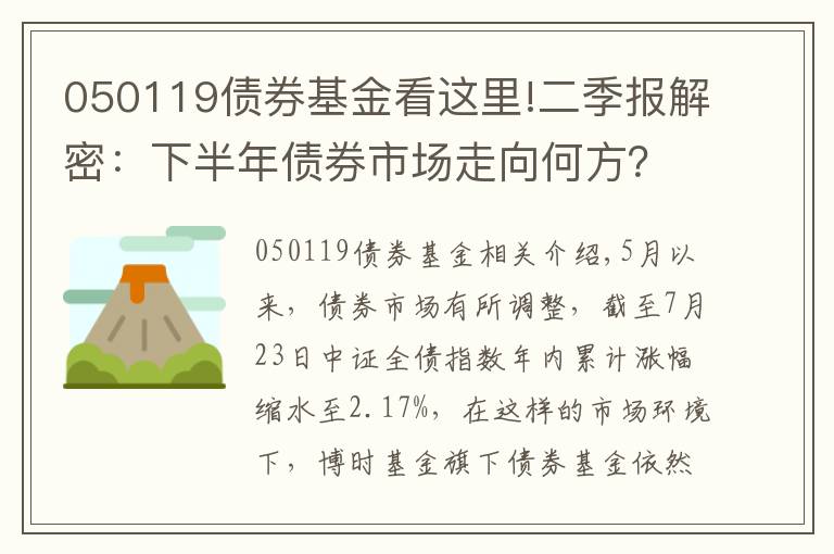 050119债券基金看这里!二季报解密：下半年债券市场走向何方？年内赚超9%基金经理这么说