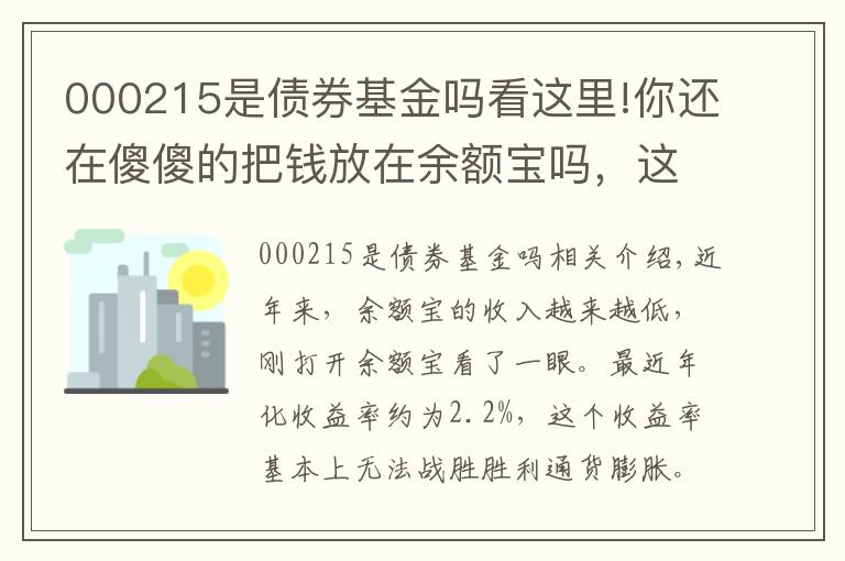000215是债券基金吗看这里!你还在傻傻的把钱放在余额宝吗，这5只基金收益稳风险低收益超6%