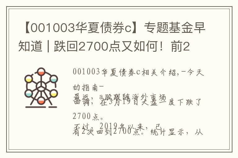 【001003华夏债券c】专题基金早知道 | 跌回2700点又如何！前2次以来97%的权益基金仍赚钱