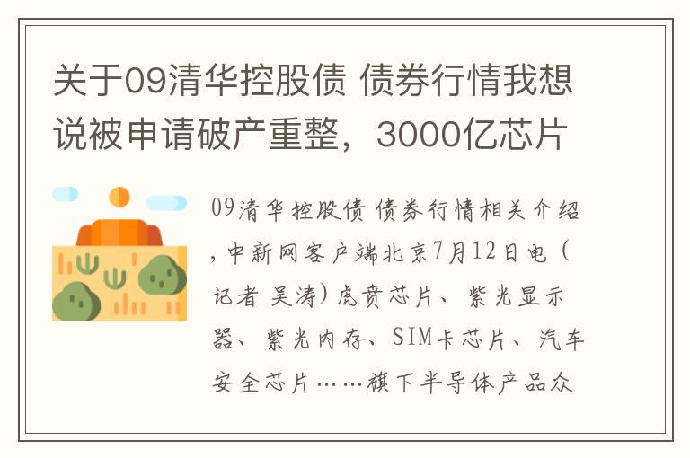 关于09清华控股债 债券行情我想说被申请破产重整，3000亿芯片巨头紫光发生了什么？
