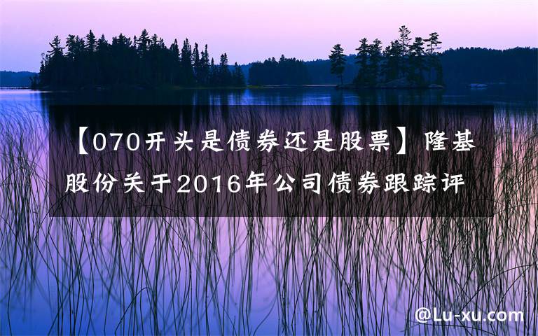 【070开头是债券还是股票】隆基股份关于2016年公司债券跟踪评级结果的公告