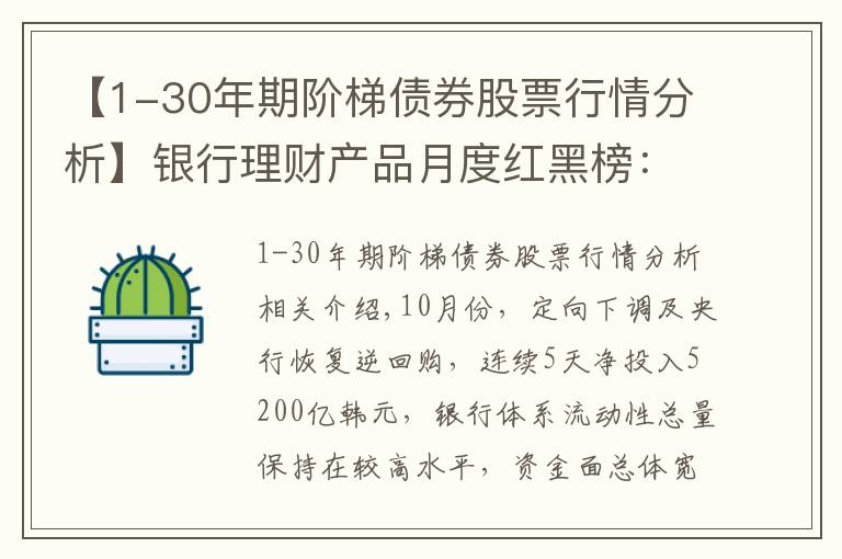 【1-30年期阶梯债券股票行情分析】银行理财产品月度红黑榜:10月理财收益率创年内新低