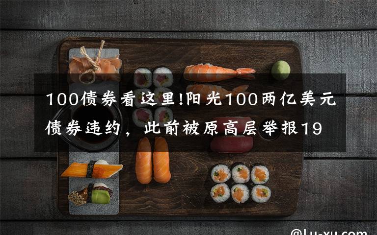 100债券看这里!阳光100两亿美元债券违约,此前被原高层举报19.8亿元贷款不合规「企业观察」